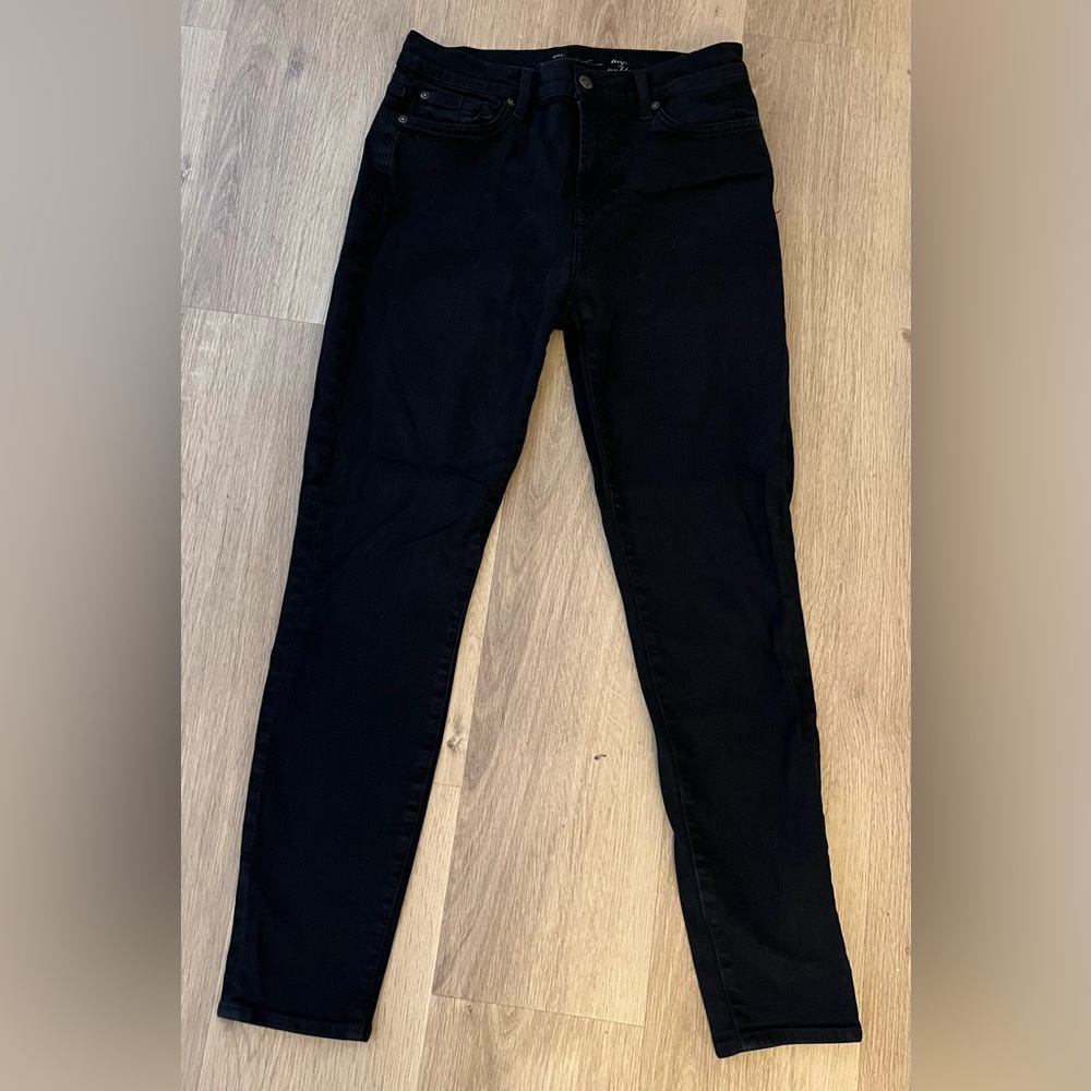 7 FOR ALL MANKIND
Gwenevere High-Waist Ankle Skinny Jeans - Black Size 29